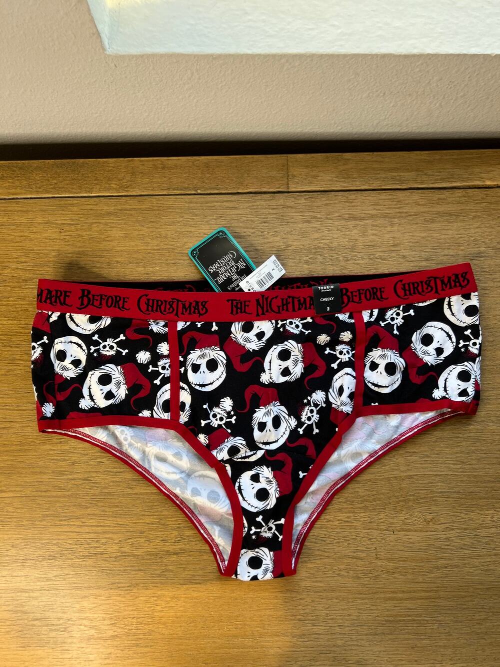 Torrid Nightmare Before Christmas Cheeky Panties NEW Black/Red ~ Size 2 (18/20)